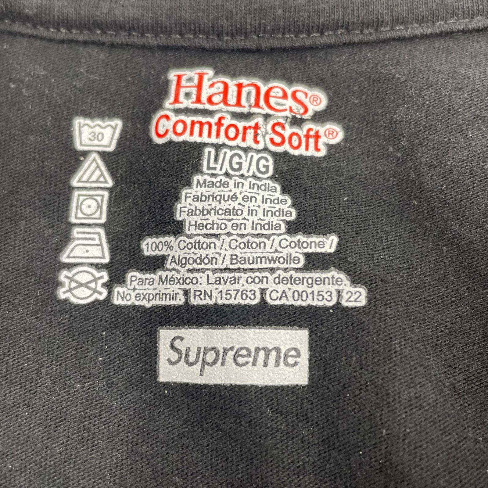 半袖Tシャツ Hanes ペイズリー S/Sカットソー 黒 L L ブラック