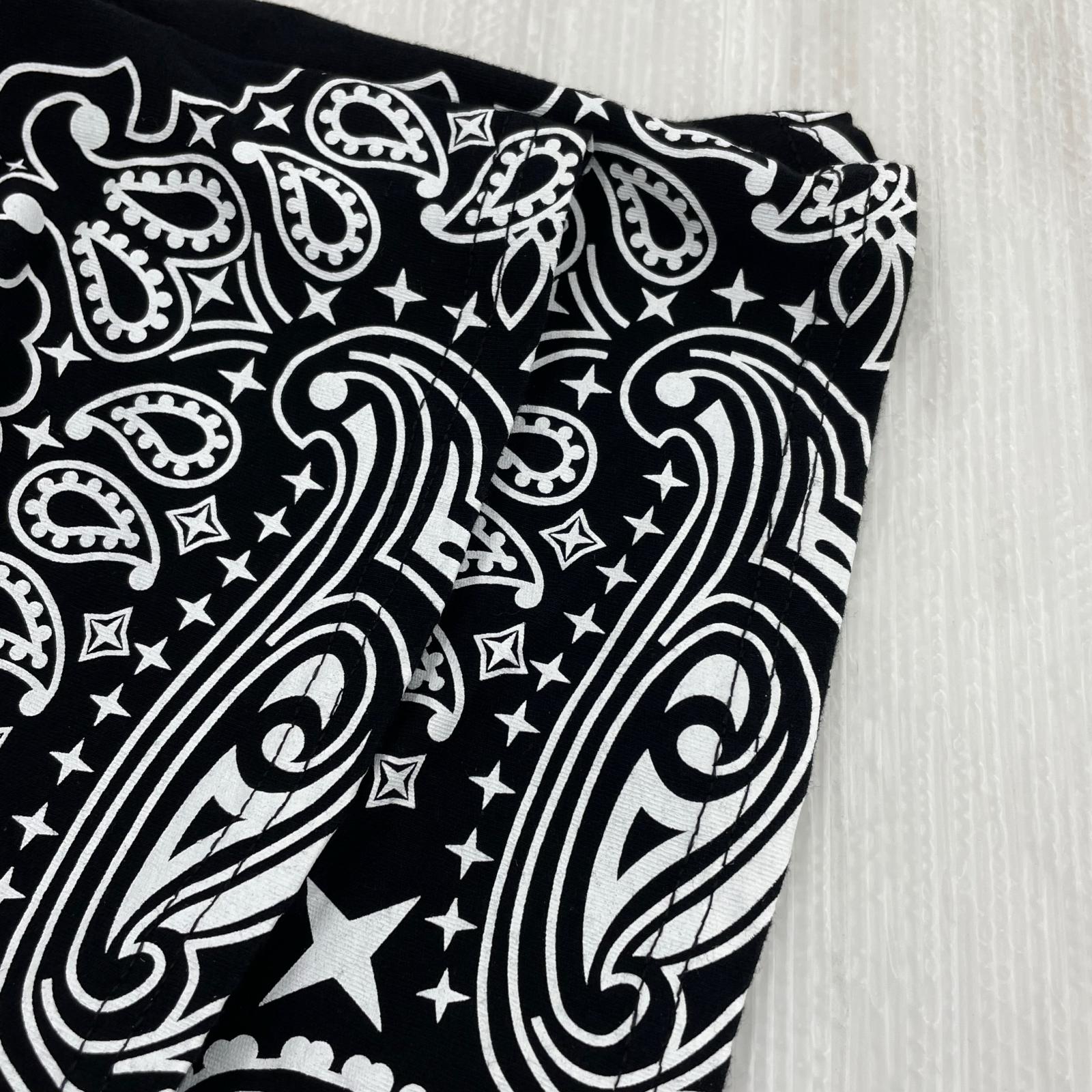 半袖Tシャツ Hanes ペイズリー S/Sカットソー 黒 L L ブラック