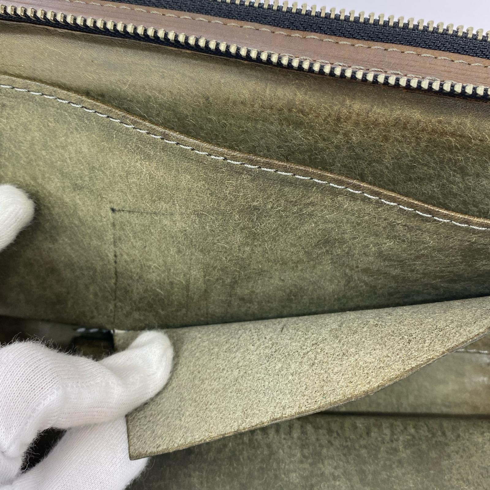 長財布 RYU レザー ラウンドジップ 茶 ブラウン