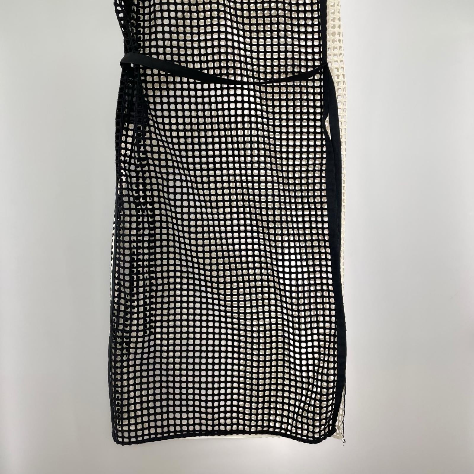 ワンピース シースルーノースリーブワンピース BLK WHT