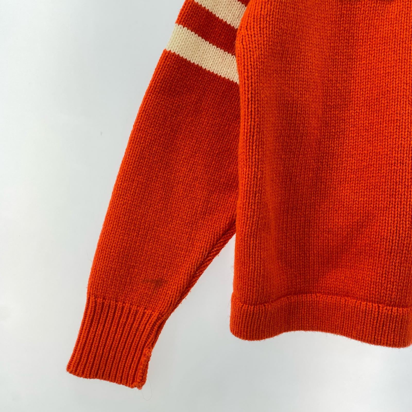 カーディガン LOW GAUGE KNIT CARDIGAN (L) オレンジ L オレンジ