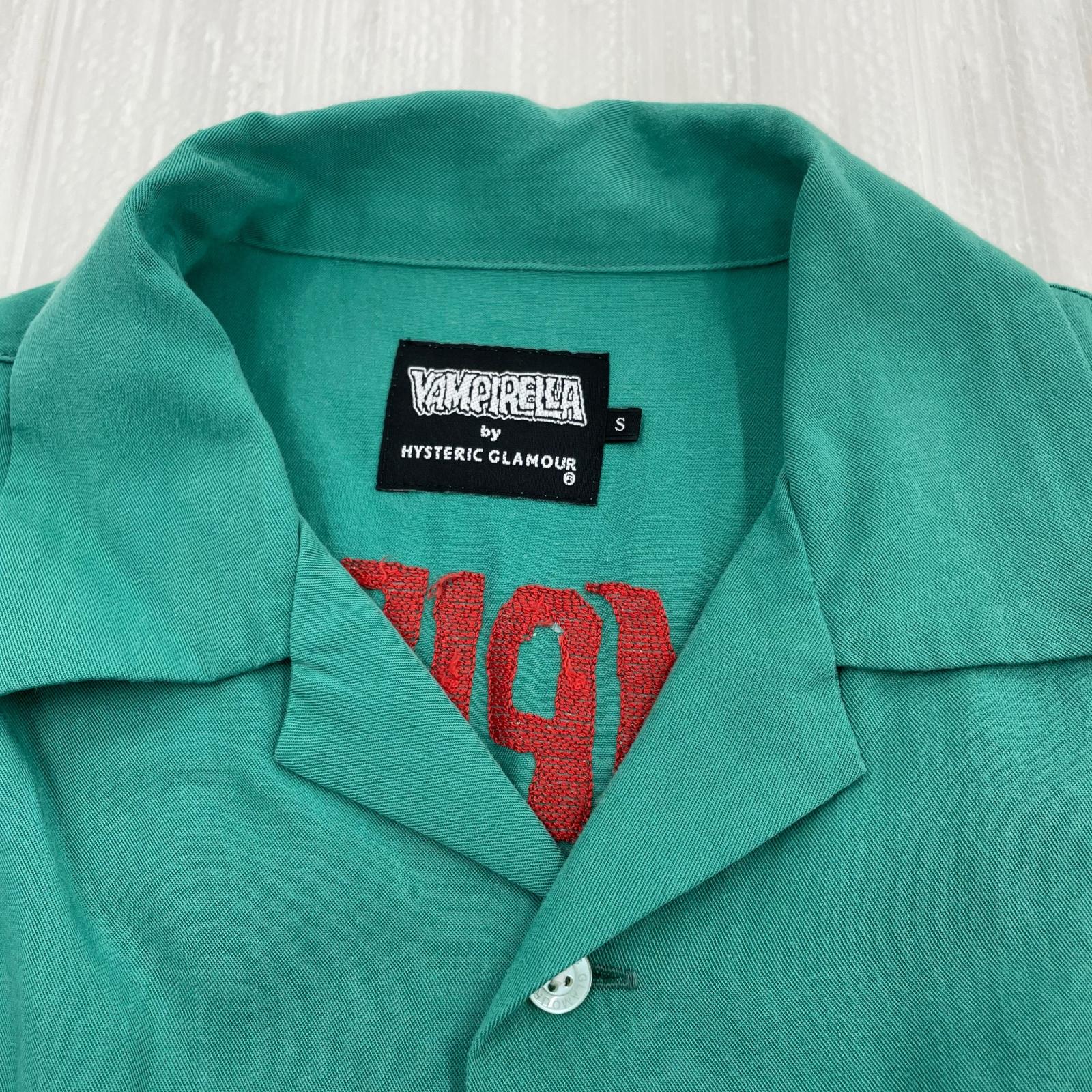 半袖シャツ VAMPIRELLA/刺繍オープンカラーシャツ/S/02222AH04/GRN S