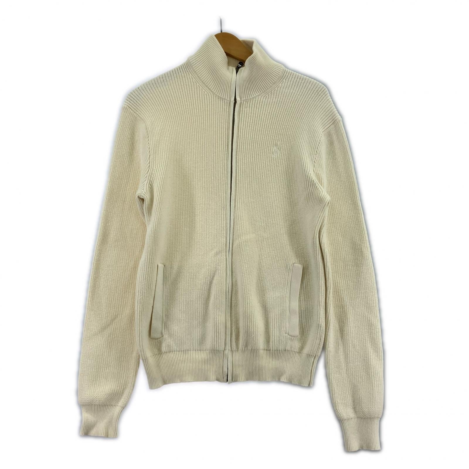 ニット Wool Full Zip Sweater White ホワイト