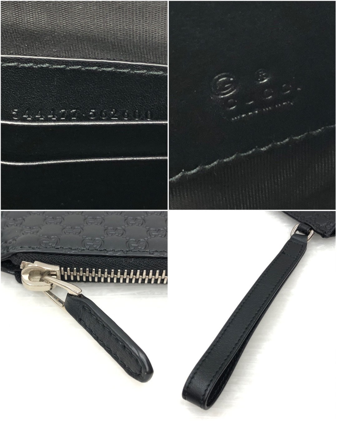 マイクログッチシマレザーセカンドバッグ BLK