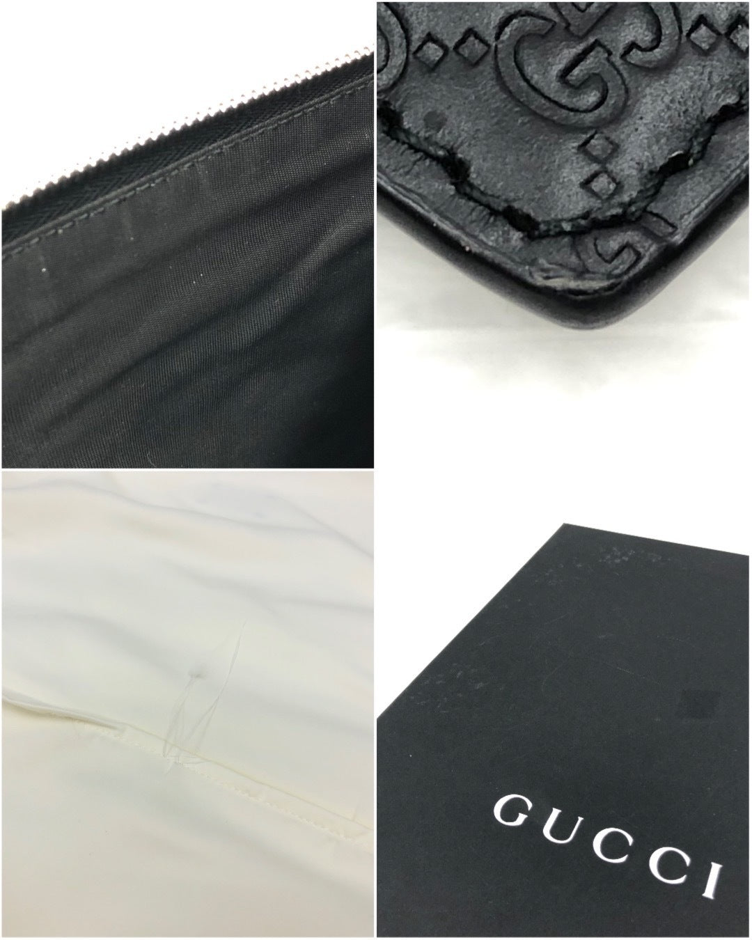 マイクログッチシマレザーセカンドバッグ BLK