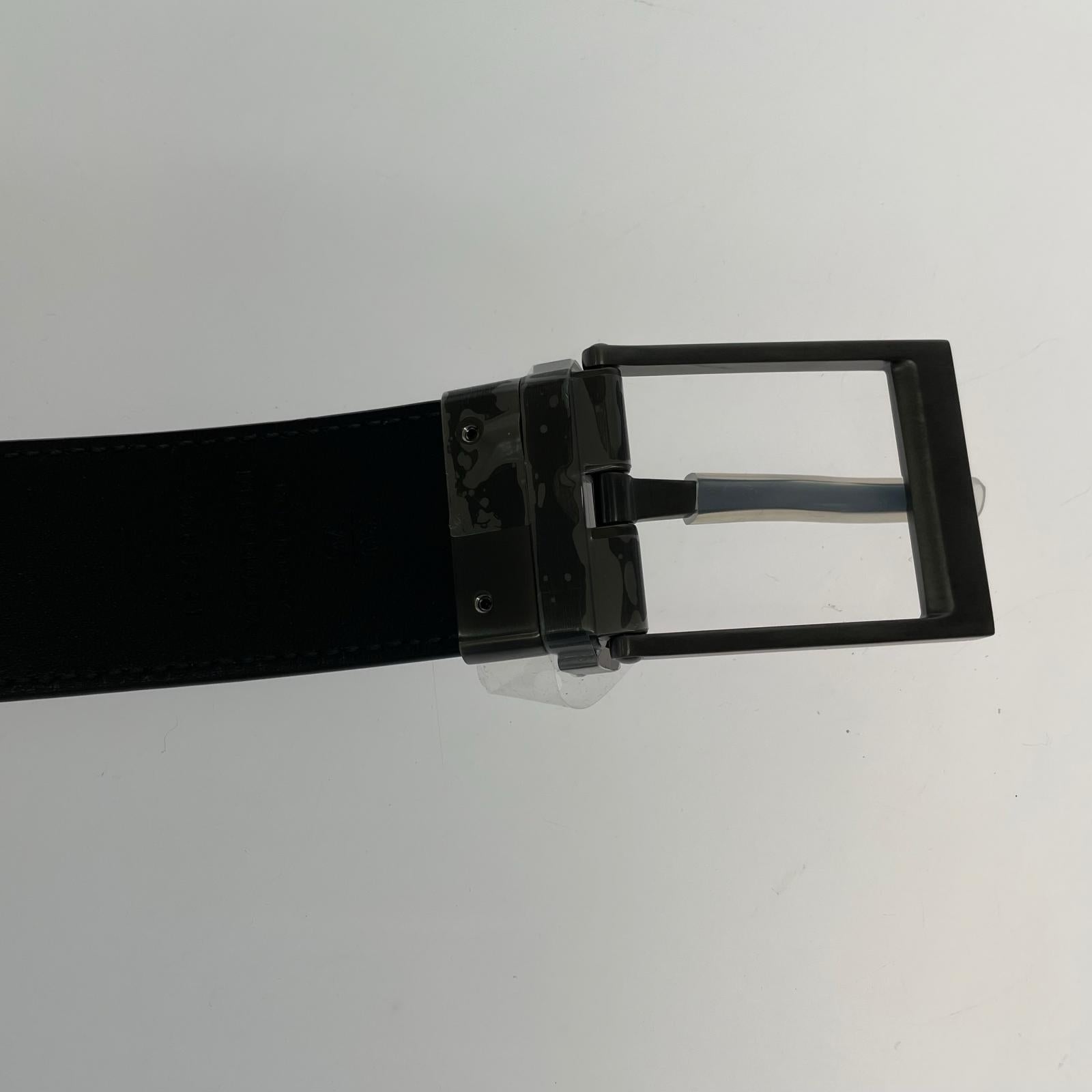 その他アクセサリー 総柄レザーベルト BLK ブラック
