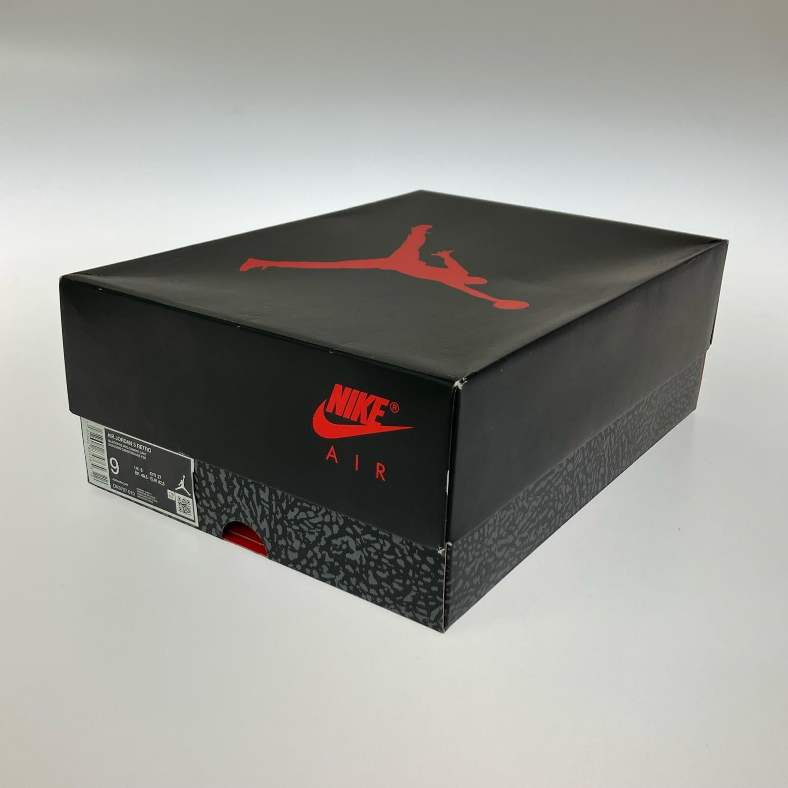 スニーカー AIR JORDAN3 BLACK CEMENT 27.0 DN3707-010 27cm (US9 UK8 1/2 EU44)