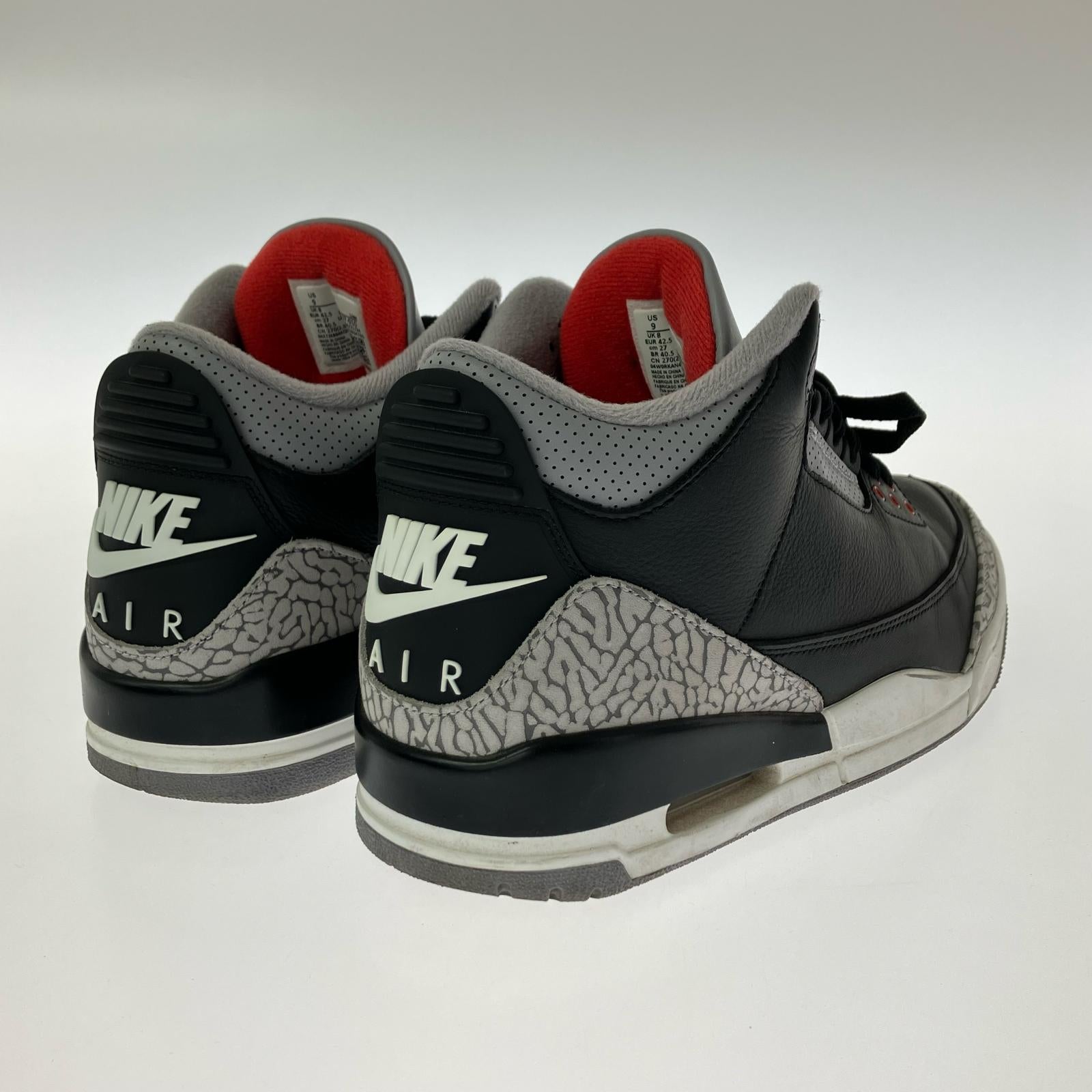 スニーカー AIR JORDAN3 BLACK CEMENT 27.0 DN3707-010 27cm (US9 UK8 1/2 EU44)