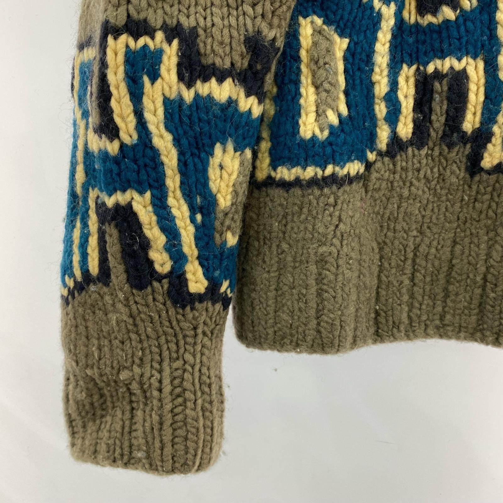 ブルゾン カウチンニットカーディガン L L ブラウン