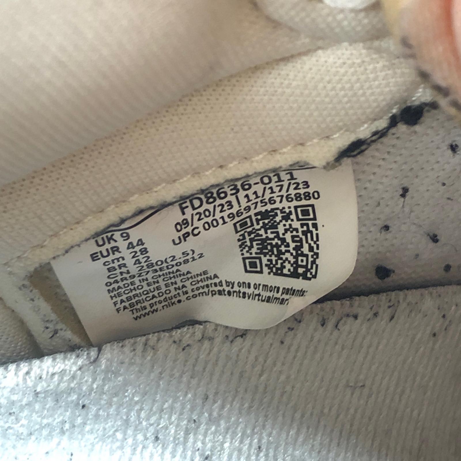 スニーカー JORDAN 1 RETRO FD8636-011 28cm (US10 UK9 1/2 EU46) グレー