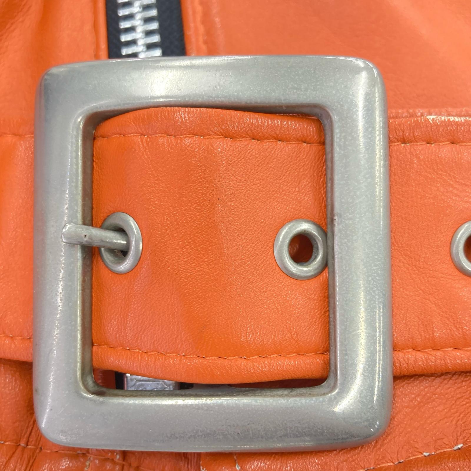 ライダースジャケット USA製 SIZE8 オレンジ オレンジ