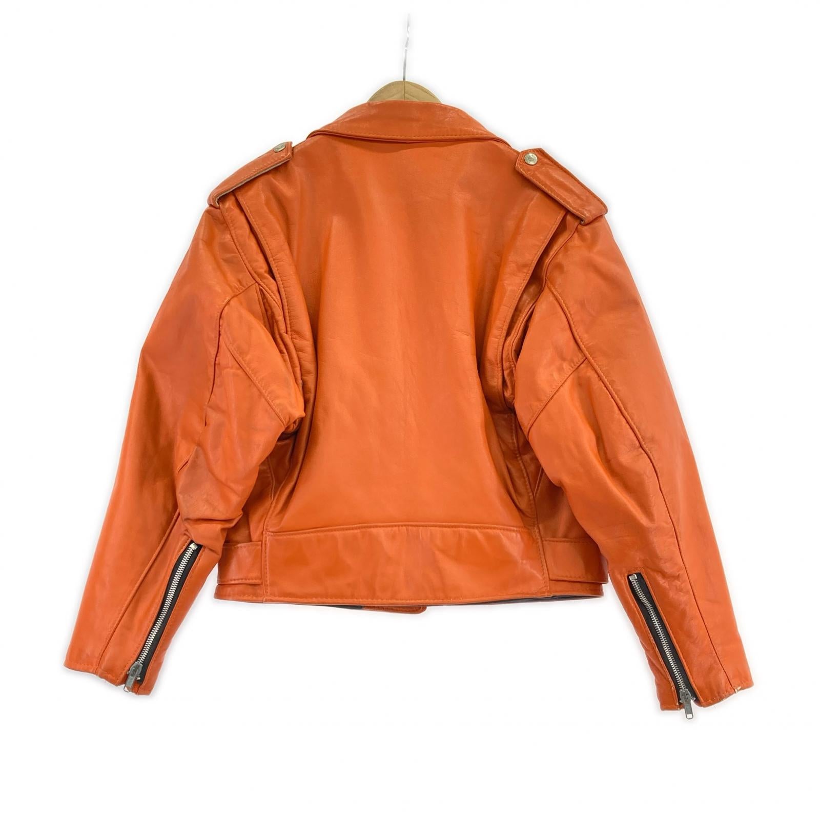 ライダースジャケット USA製 SIZE8 オレンジ オレンジ