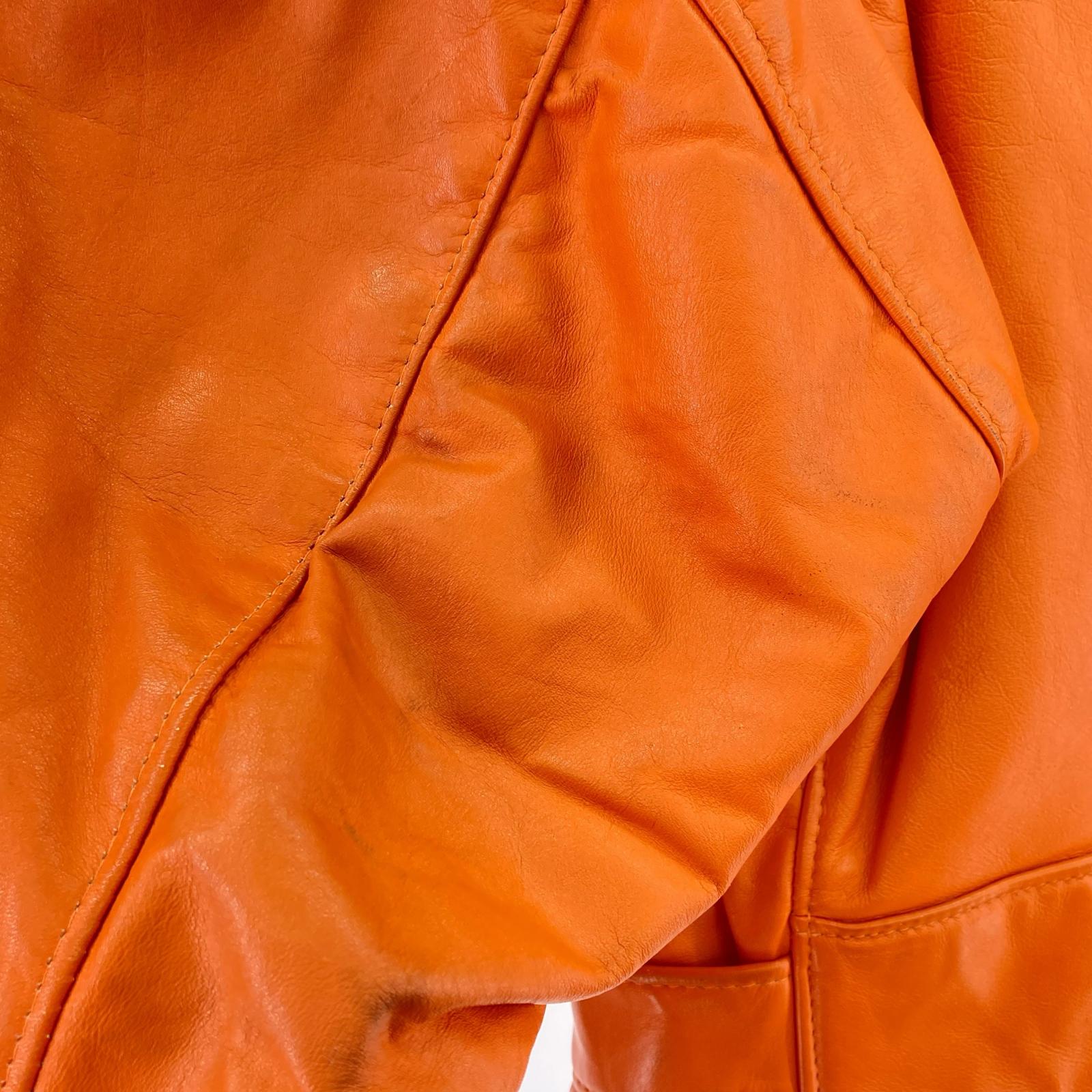 ライダースジャケット USA製 SIZE8 オレンジ オレンジ
