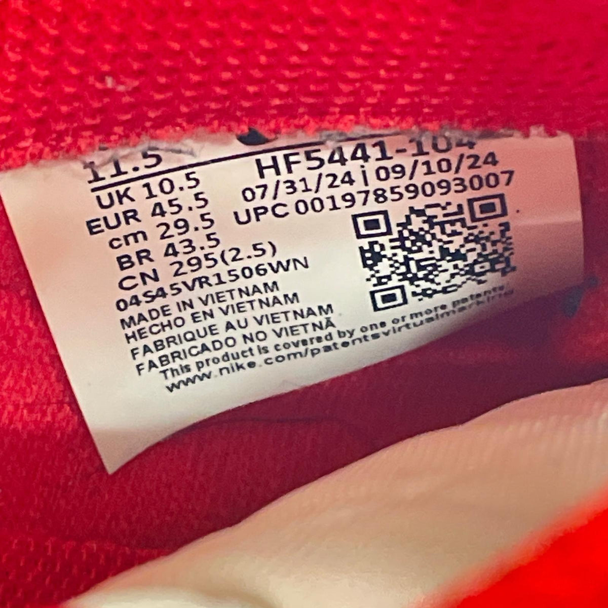 スニーカー dunk low retro 29.5CM RED 29.5cm (US11 1/2 UK11 EU49) ホワイト