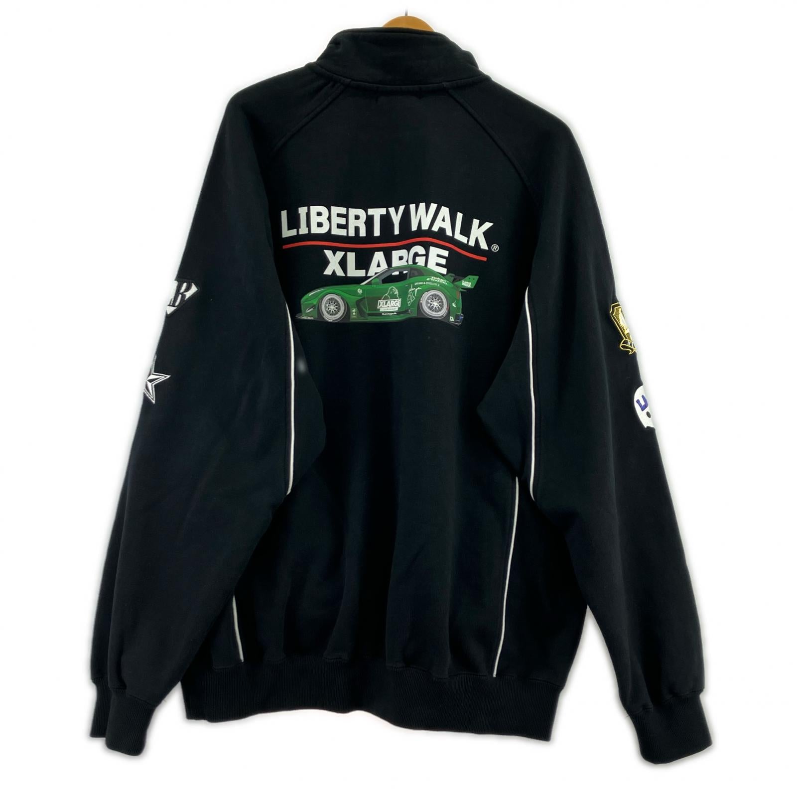 スウェット ×LIBERTY WALK ハーフジップ 黒 (L) L ブラック