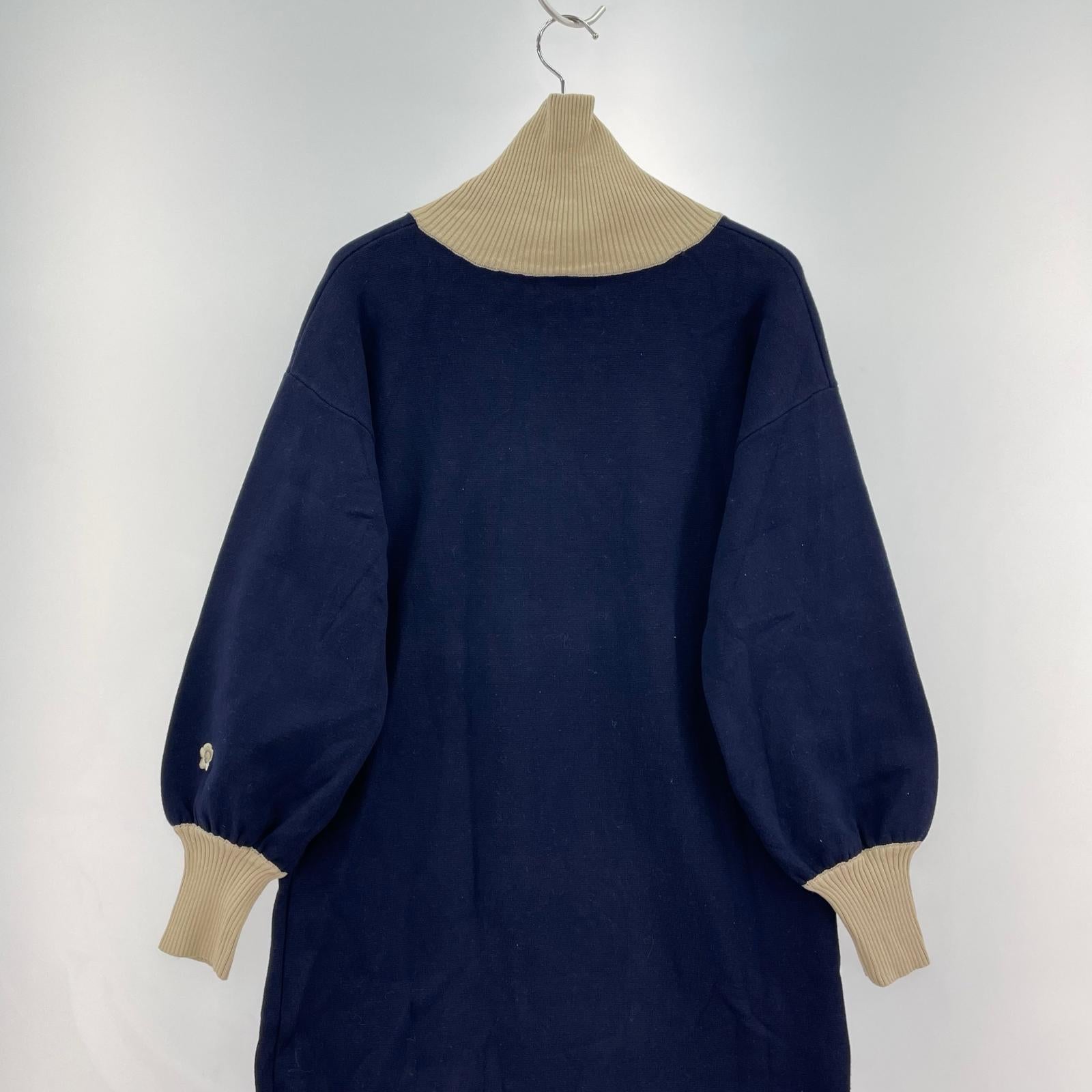 ワンピース MARY QUANT バイカラーハーフジップワンピース M