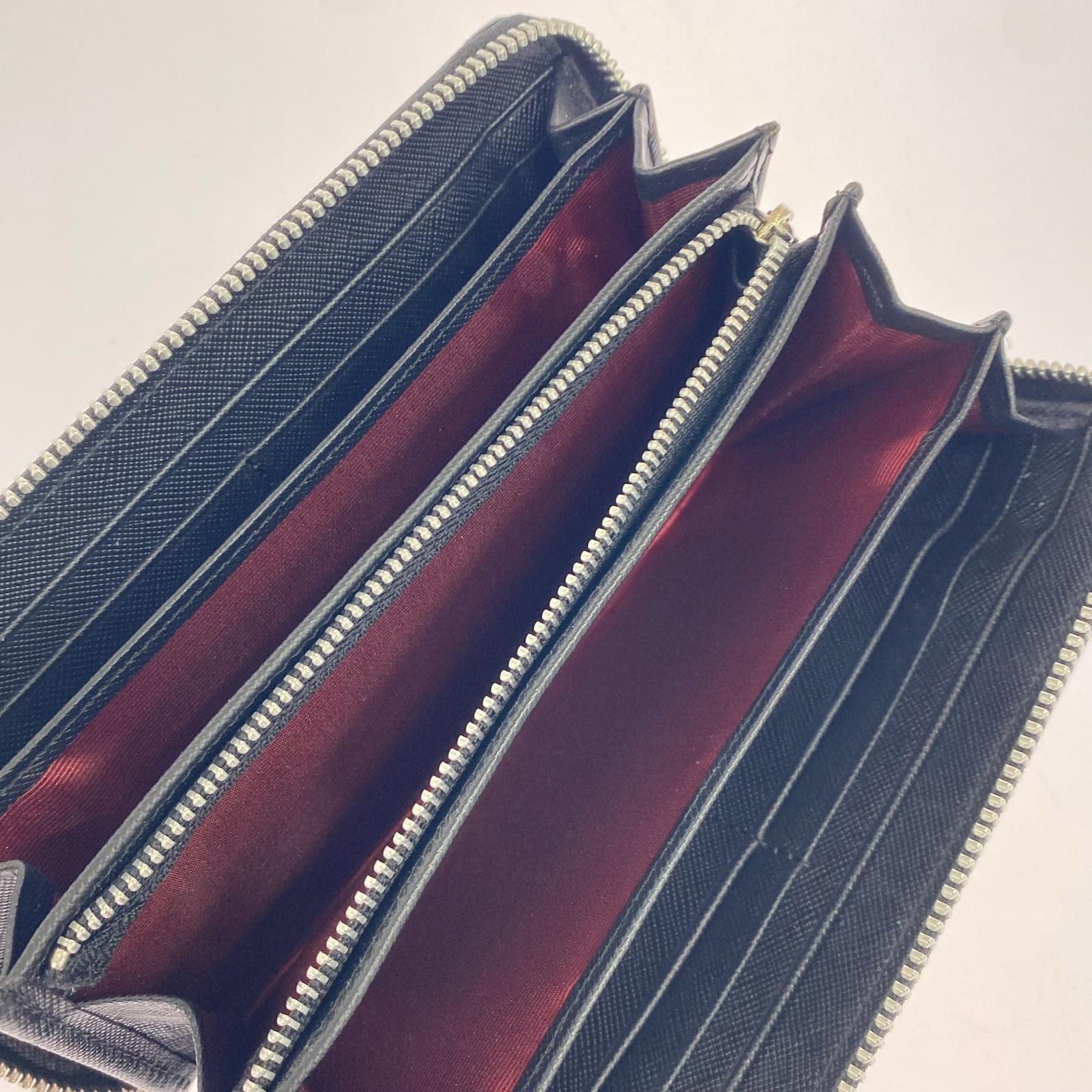 長財布 CROIX ROYAL 型押し 黒 ブラック