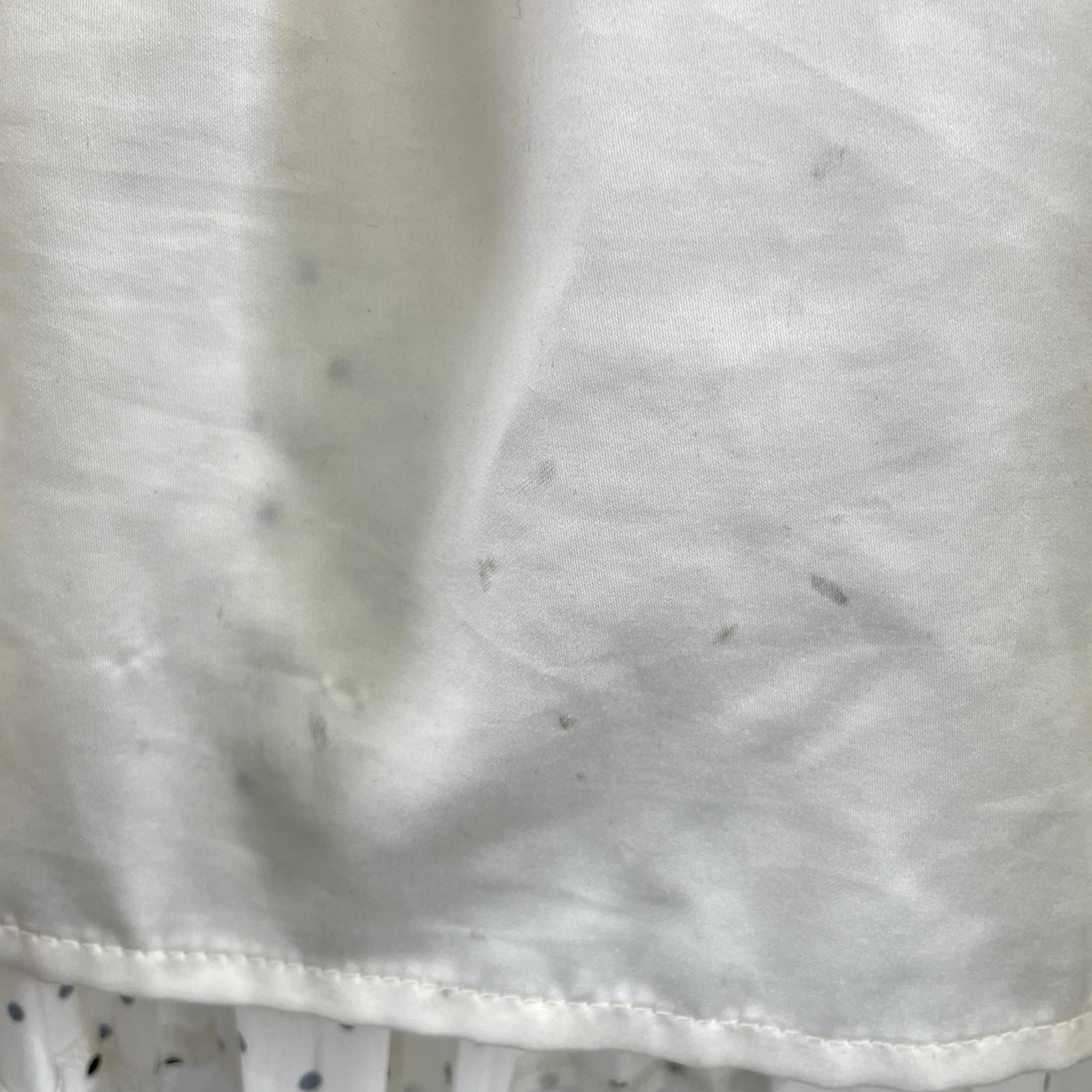 ワンピース PinDotPleatedLongDress M ホワイト