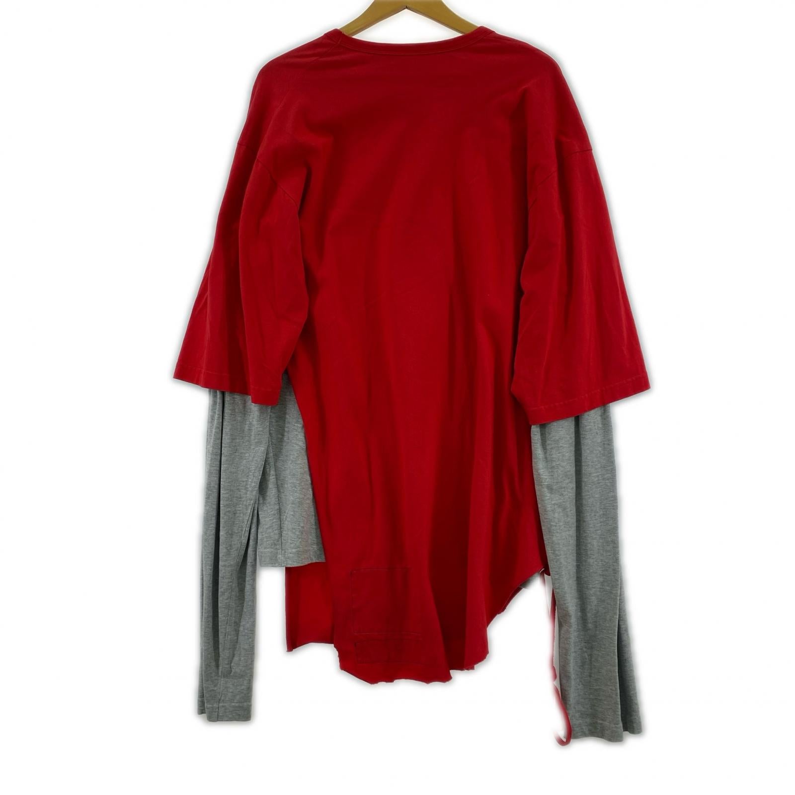 長袖Tシャツ MARNI デザイレイヤードL/Sカットソー 52 レッド×グレー 52 レッド