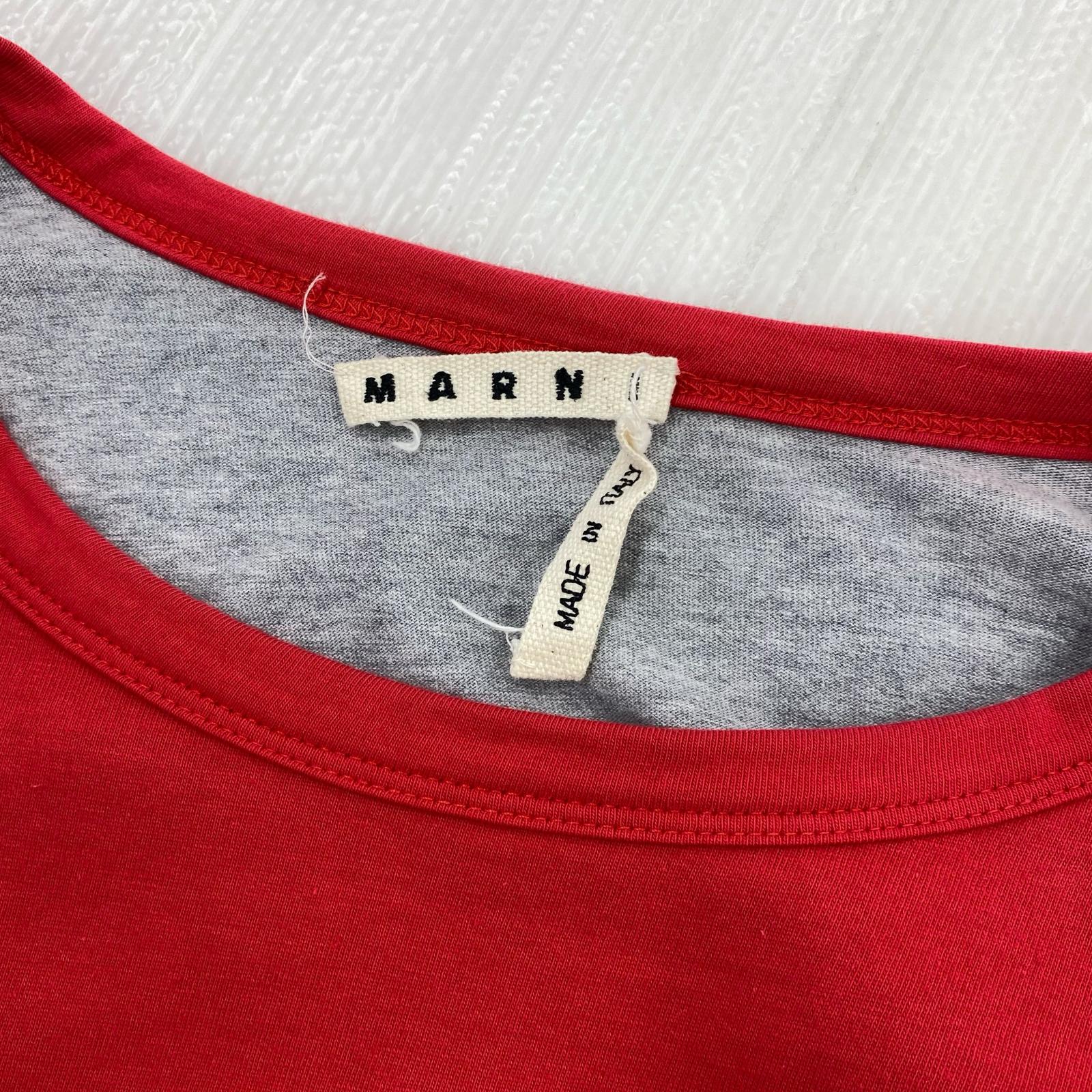 長袖Tシャツ MARNI デザイレイヤードL/Sカットソー 52 レッド×グレー 52 レッド