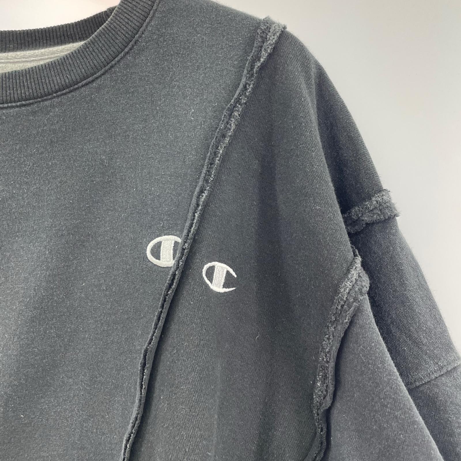 スウェット Champion 再構築 スウェット 黒 ブラック