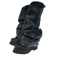 ブーツ POOLDE Melted Wedge Boots 39 39 ブラック