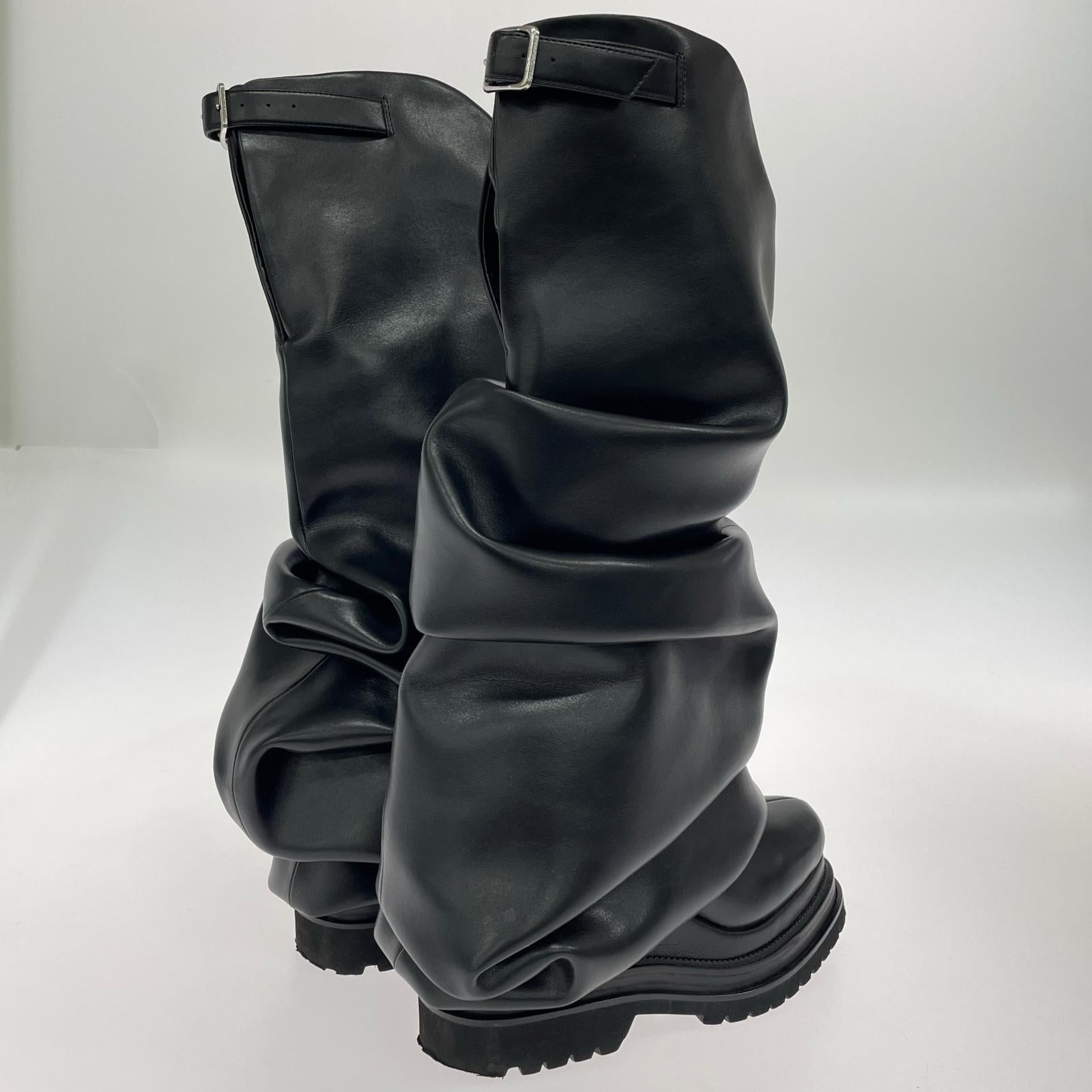 ブーツ POOLDE Melted Wedge Boots 39 39 ブラック