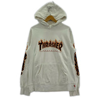 パーカー ×THRASHER フレイムパーカー 白 (M) M ホワイト