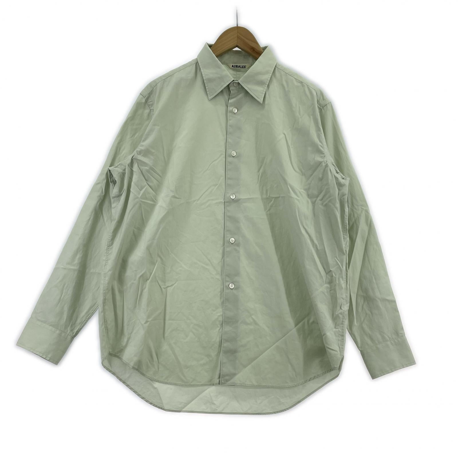 長袖シャツ WASHED FINX TWILL SHIRT 3 グリーン