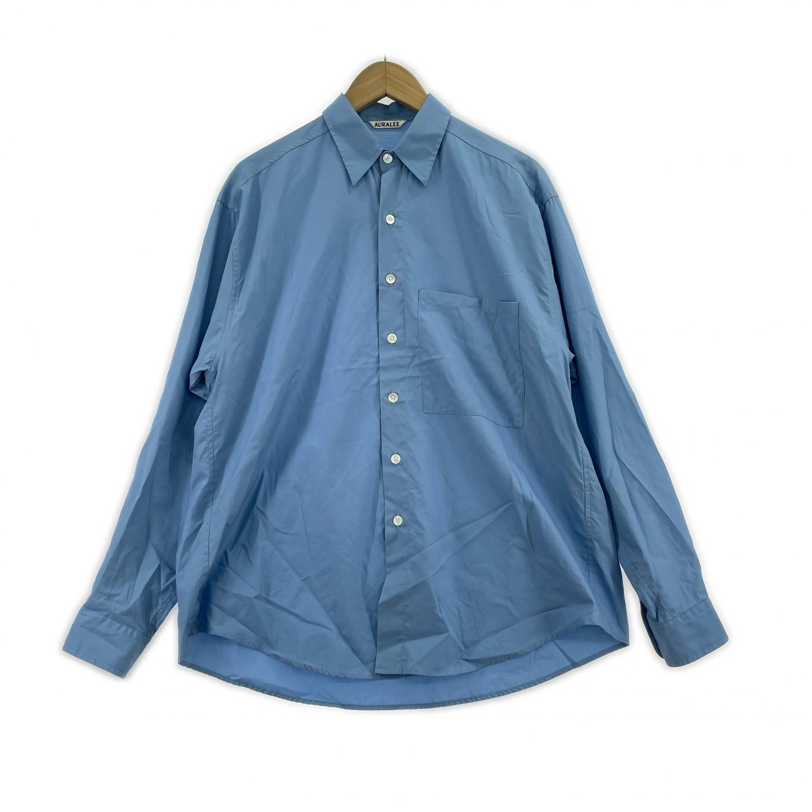 長袖シャツ WASHED FINX TWILL BIG SHIRT 3 ブルー