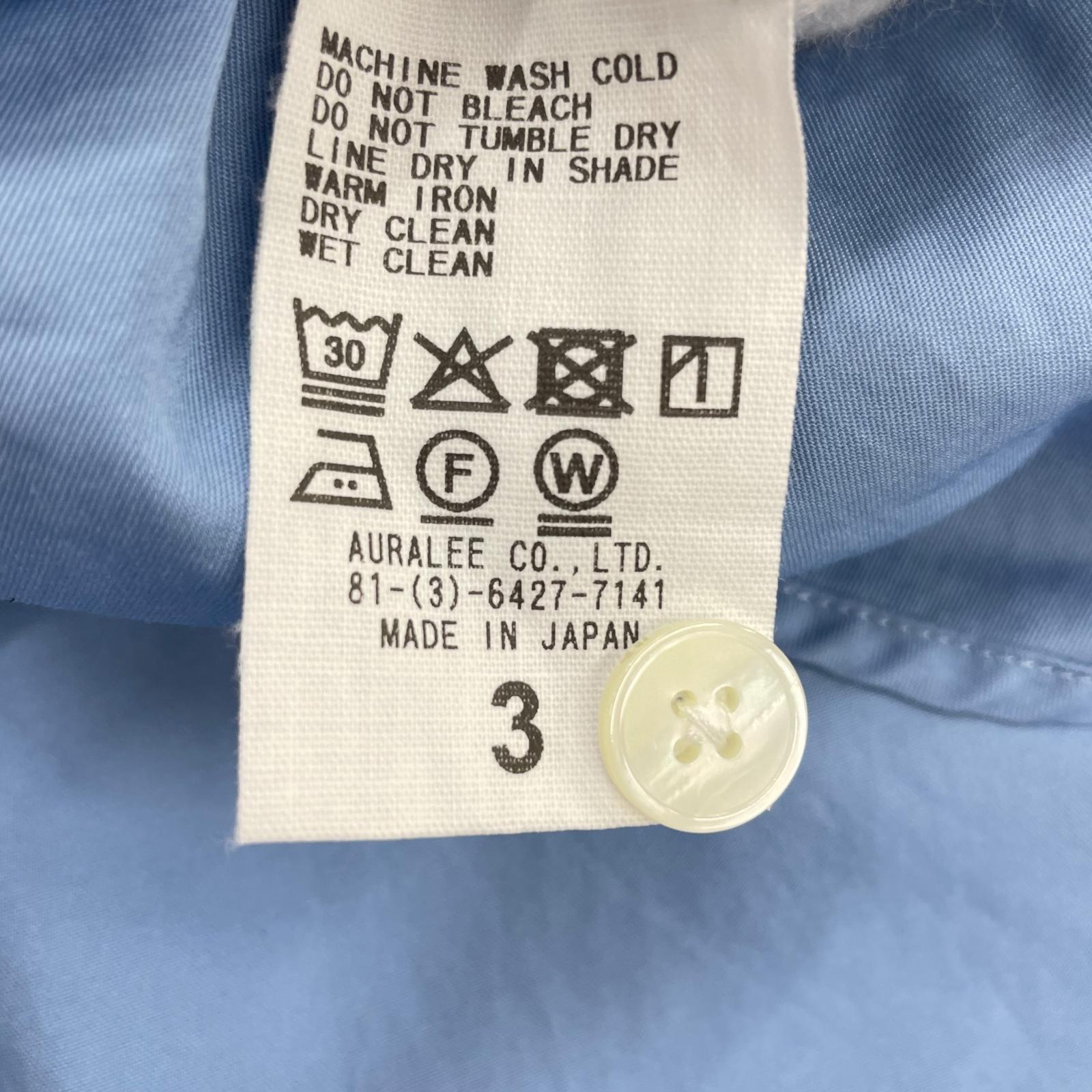 長袖シャツ WASHED FINX TWILL BIG SHIRT 3 ブルー