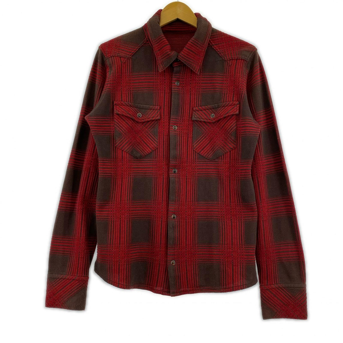 長袖シャツ kiryuyrik ウエスタンチェックシャツ M レッド M レッド