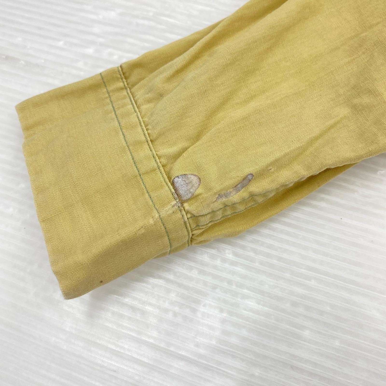 長袖シャツ 60s頃 BARGO 開襟 オープンカラー ボックスシャツ (M) イエロー系 M