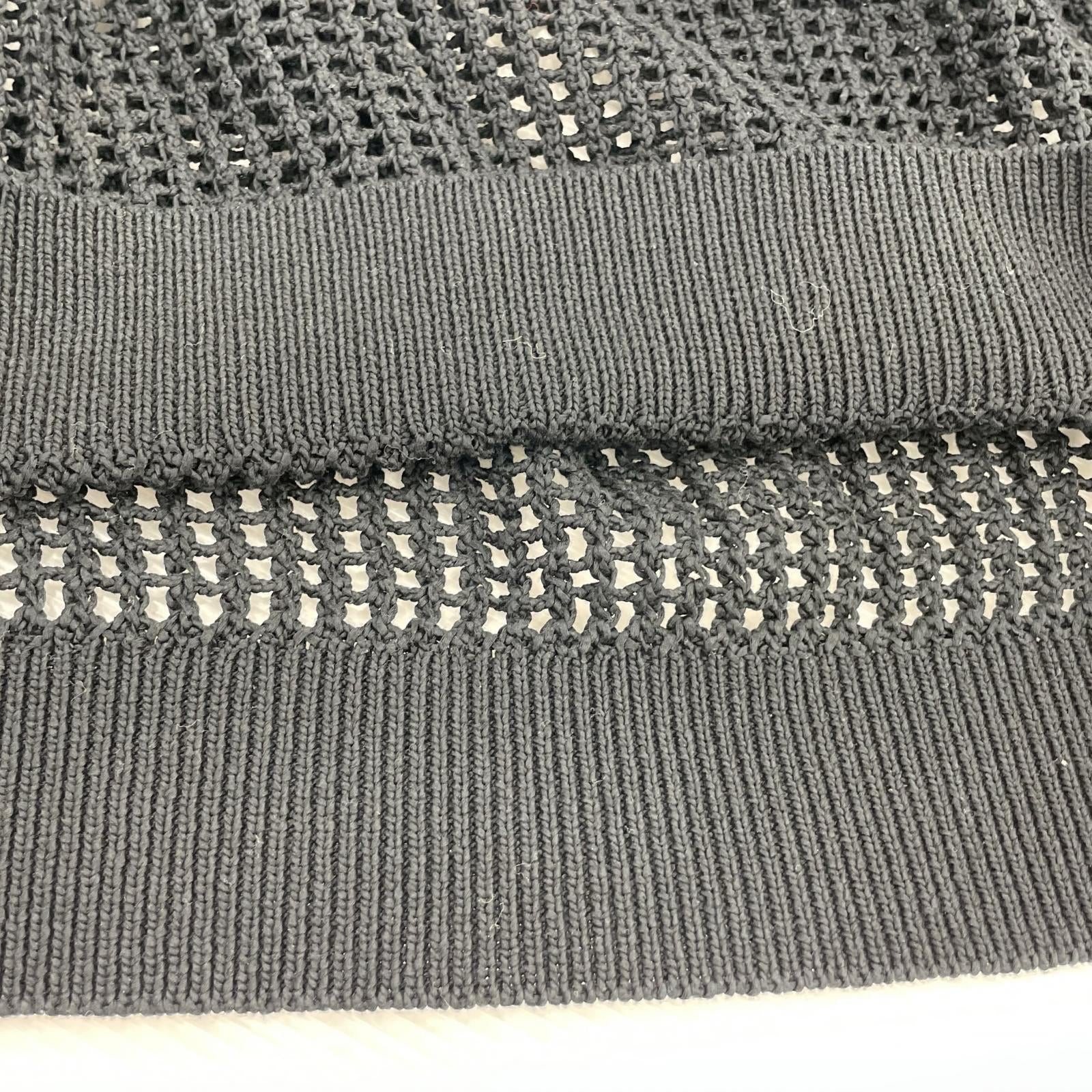 ニット メッシュ クルーネックニット M ブラック