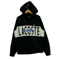 パーカー ×LACOSTE Logo Panel Hooded Sweat Shirt M M ブラック