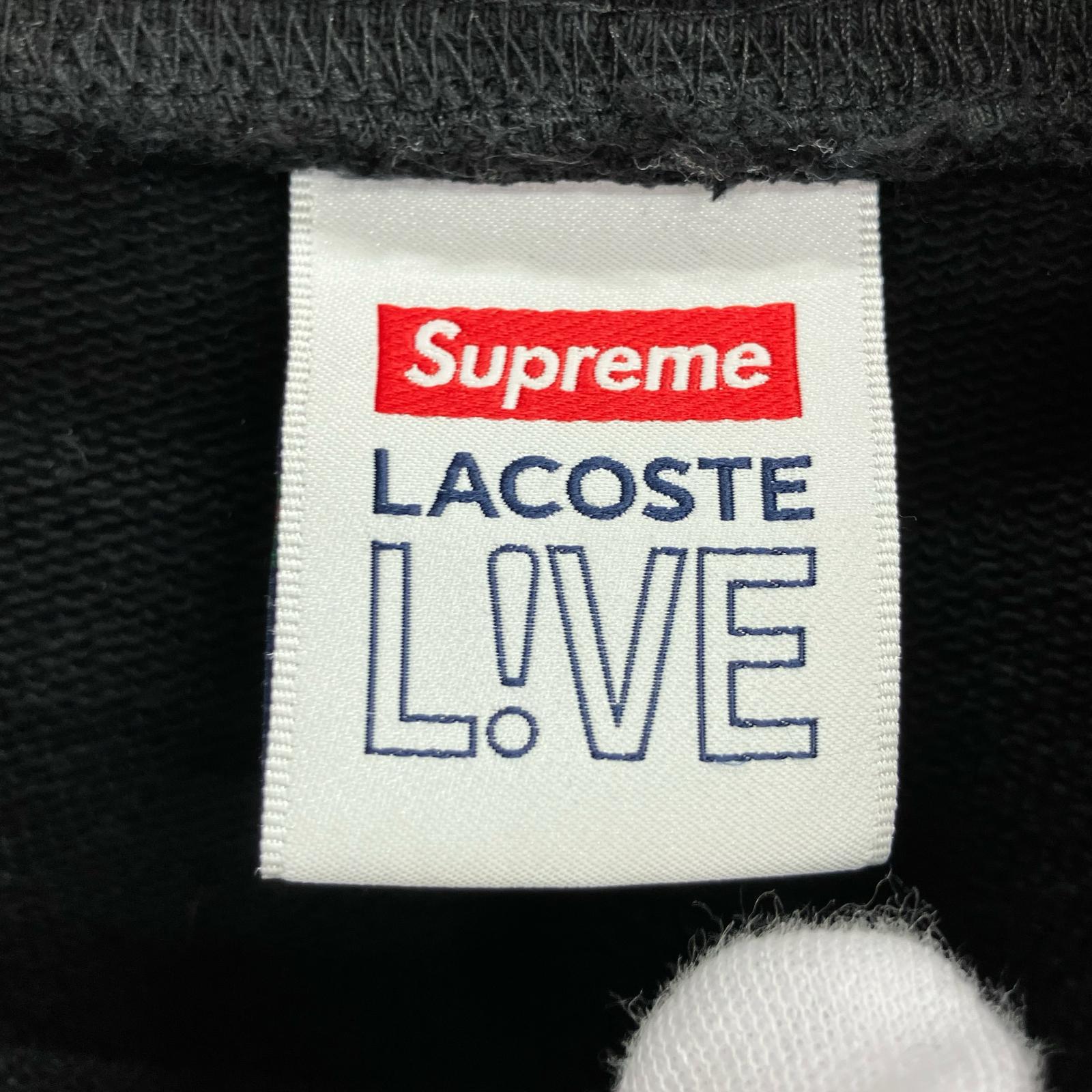 パーカー ×LACOSTE Logo Panel Hooded Sweat Shirt M M ブラック