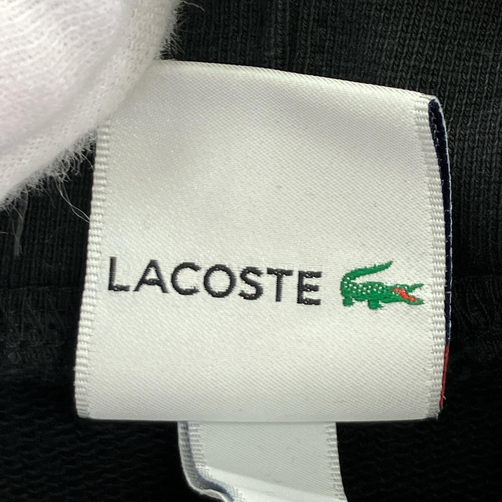 パーカー ×LACOSTE Logo Panel Hooded Sweat Shirt M M ブラック