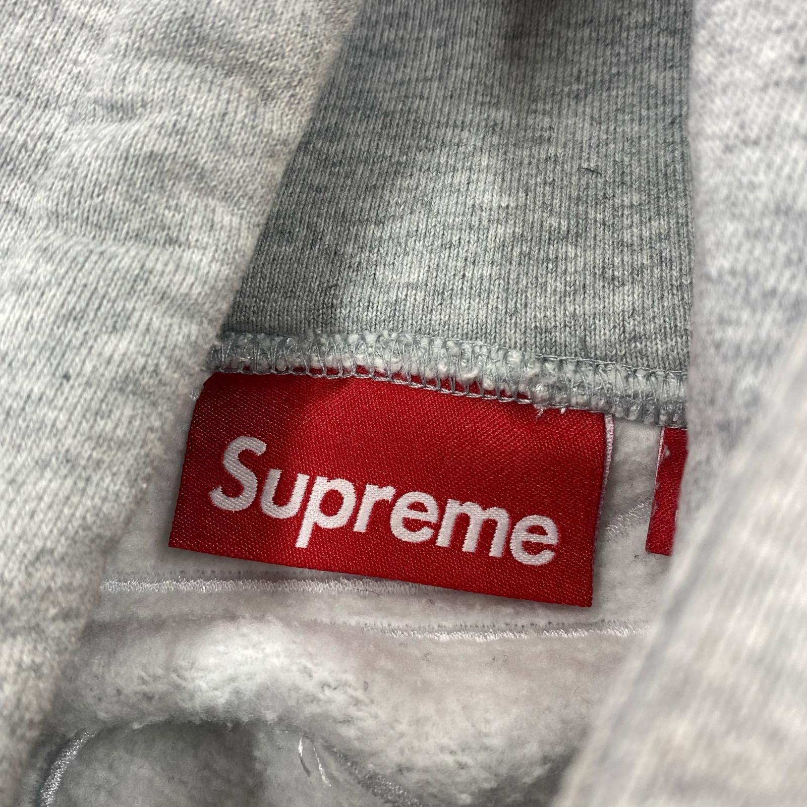 パーカー Supreme satin applique hooded sweatshirt S グレー S グレー