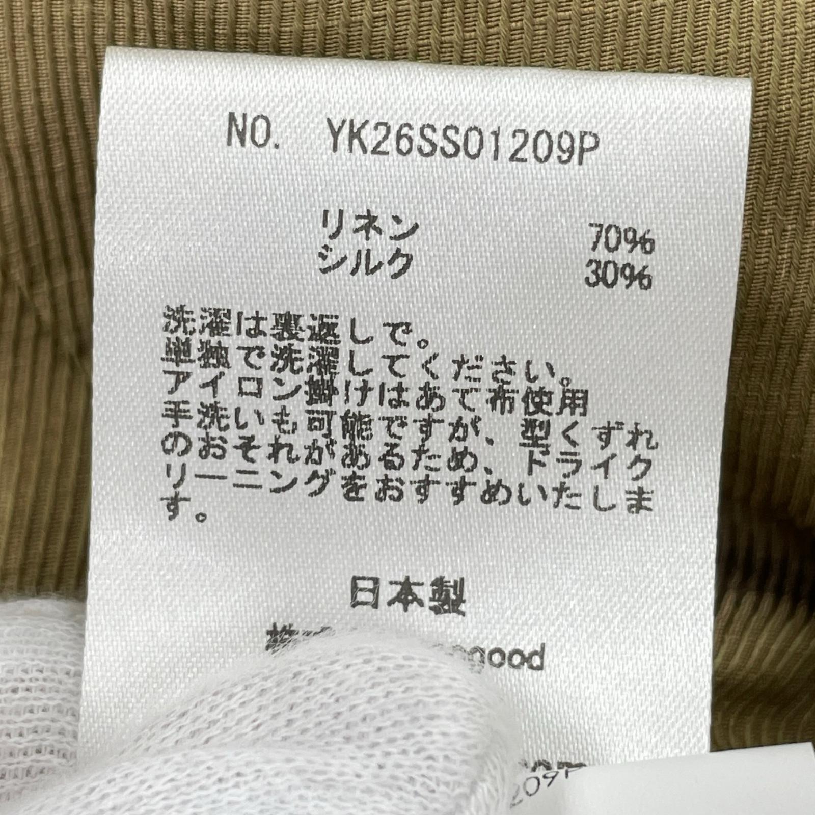 パンツ YOKE 26SS Linen Silk Kersey 3pleated Tapered Trousers スラックス 3 カーキ 3 カーキ