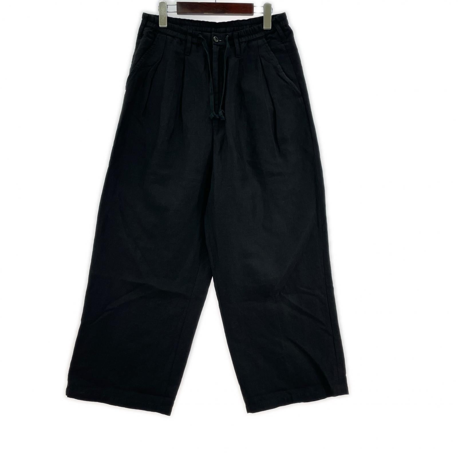 パンツ ANCELLM 25SS W/L WIDE EASY TUCK SLACKS イージースラックス 1 ブラック 1 ブラック