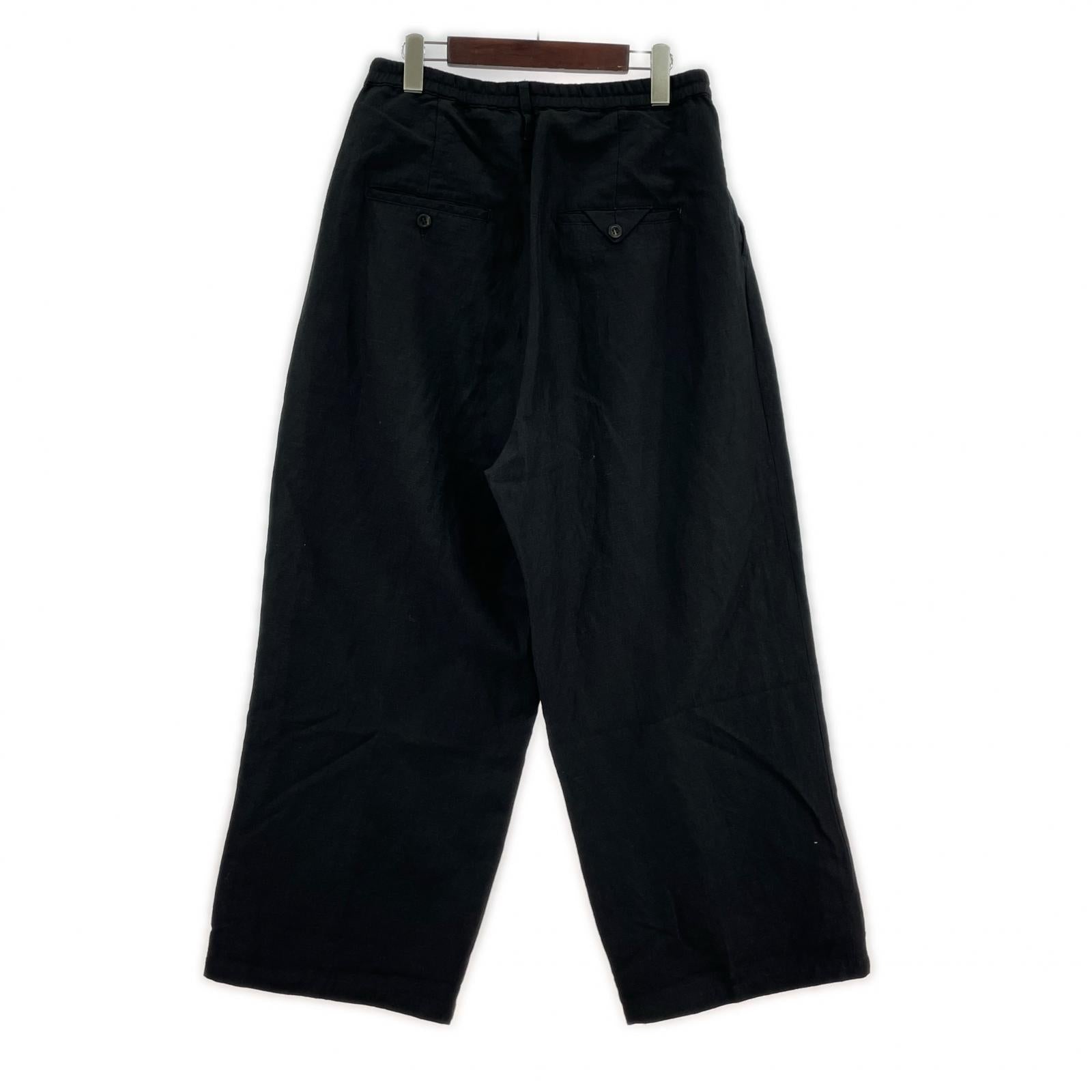 パンツ ANCELLM 25SS W/L WIDE EASY TUCK SLACKS イージースラックス 1 ブラック 1 ブラック