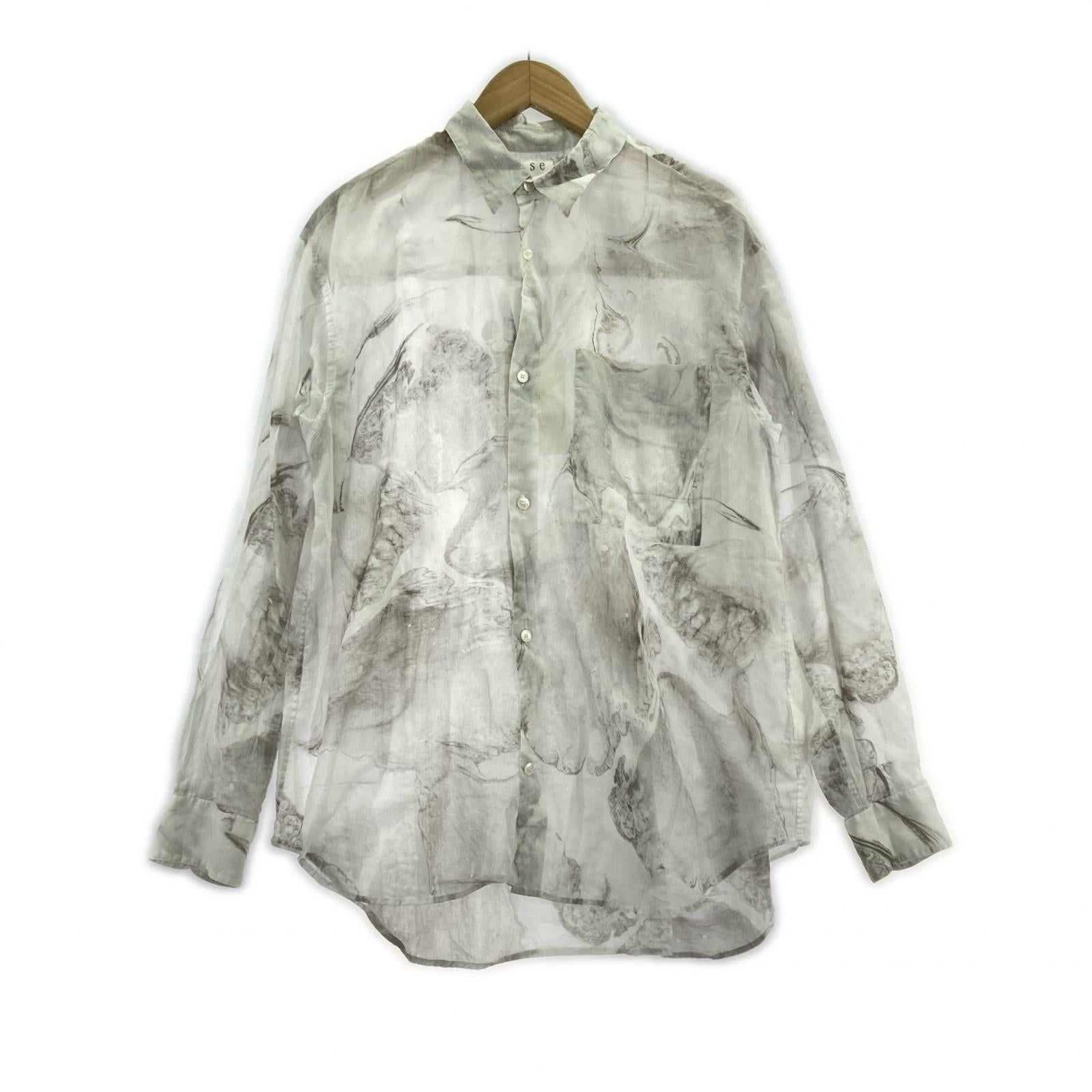 長袖シャツ seya. ETERNAL SHIRT ムラ染めシャツ 3 ホワイト系 3 ホワイト