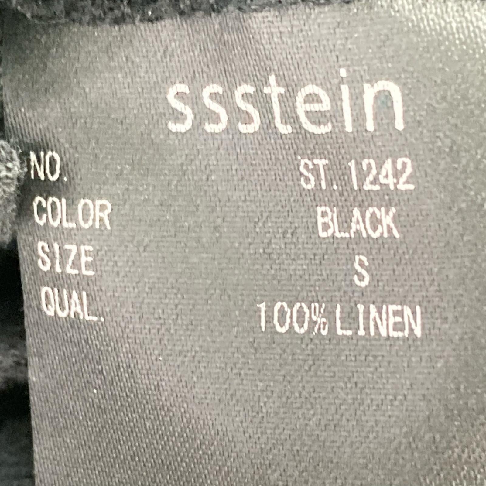 パンツ stein 25AW HEAVY LINEN HERRINGBONE WIDEEASY TROUSERS リネンワイドパンツ S ブラック S ブラック
