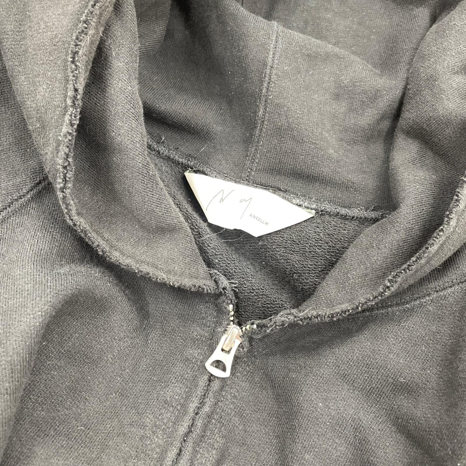 パーカー ANCELLM 25AW SWEAT HOODIE COAT ジップパーカー 1 ブラック ブラック