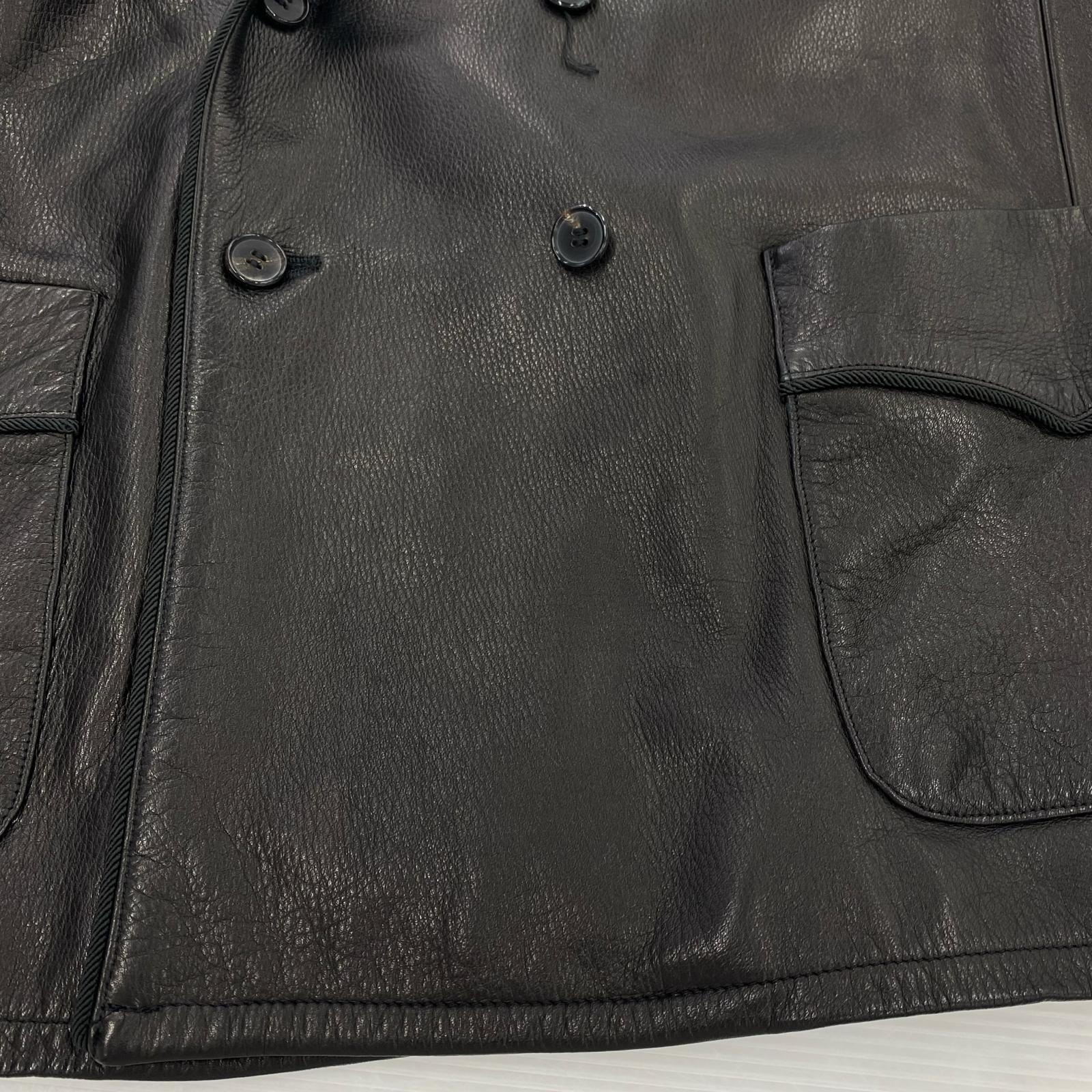 ジャケット exodus 25ss smoking jacket cow hide L ブラック