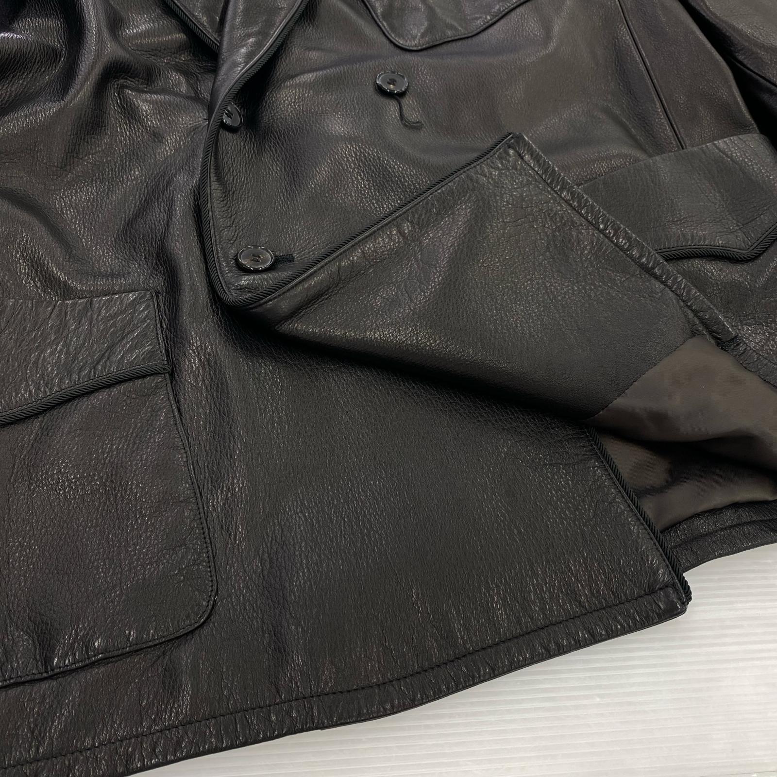 ジャケット exodus 25ss smoking jacket cow hide L ブラック