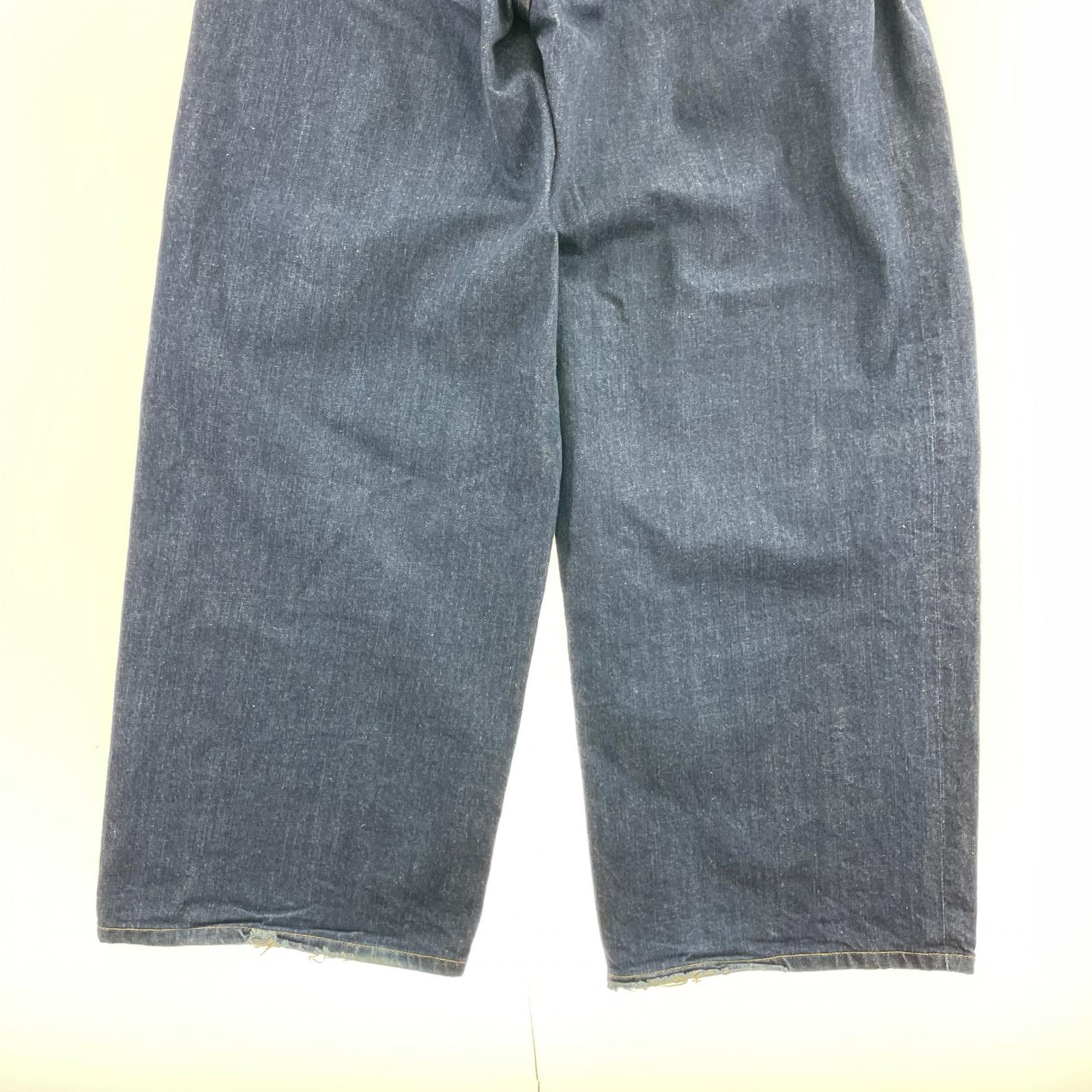 デニムパンツ Denim 3pleated Wide-leg Trousers (3) 3 ネイビー
