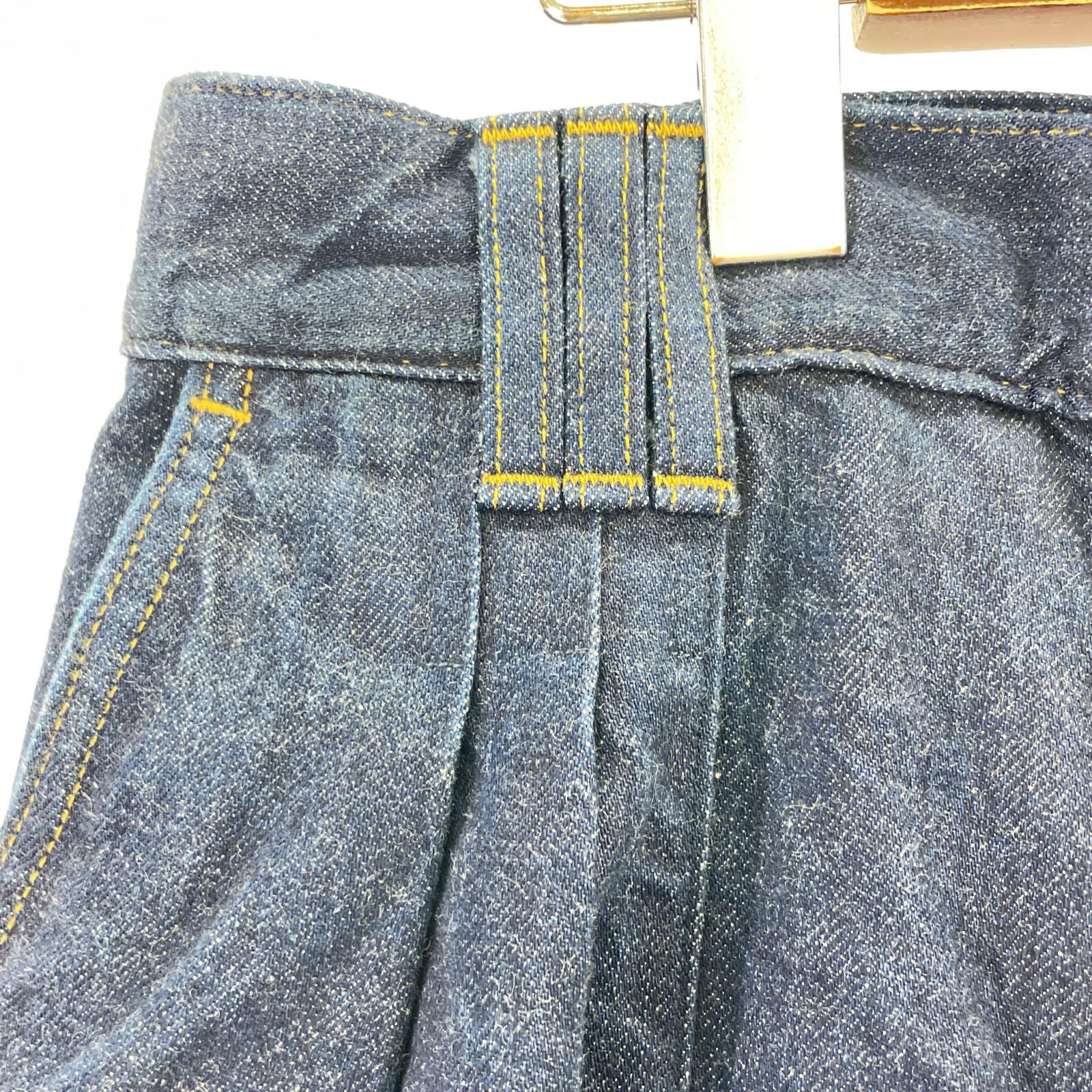 デニムパンツ Denim 3pleated Wide-leg Trousers (3) 3 ネイビー