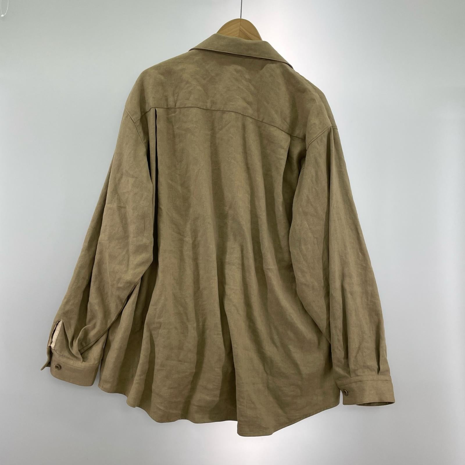 ジャケット 221 VILLAGE/SILK LINEN SAFARI SHIRT JKT 2 ブラウン