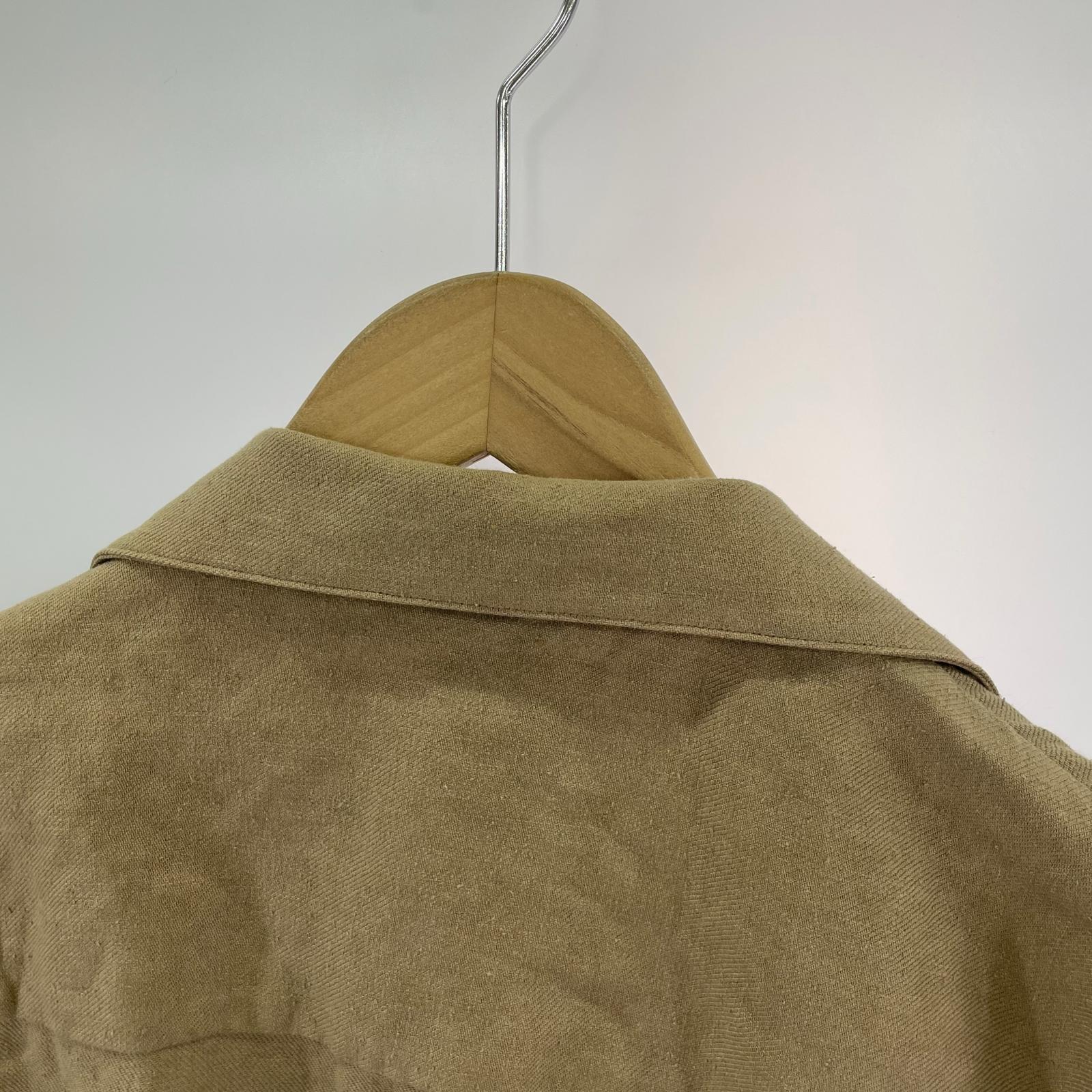 ジャケット 221 VILLAGE/SILK LINEN SAFARI SHIRT JKT 2 ブラウン